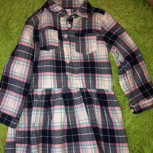 Toddler Girls’ Plaid Dress Long sleeves